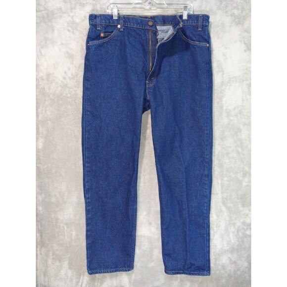 Vintage Levis 505 Jeans Mens 42x32 Orange Tab Denim Blue Regular Fit Made In USA